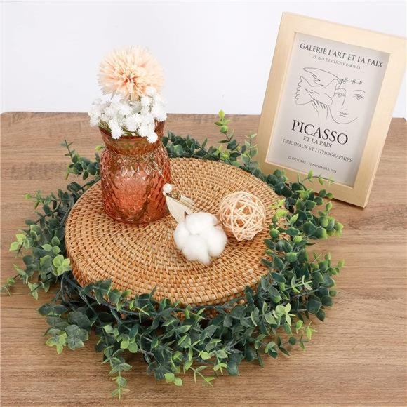 Eucalyptus Garland, 5pcs 30ft Greenery Garlands Fake Vines,Artificial Eucalyptus - Picture 4 of 7